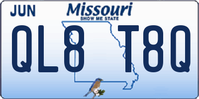 MO license plate QL8T8Q