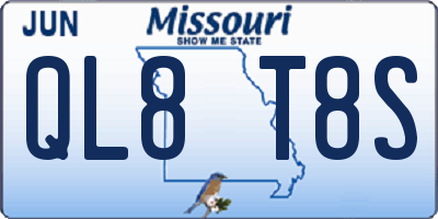 MO license plate QL8T8S