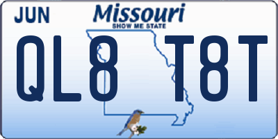 MO license plate QL8T8T