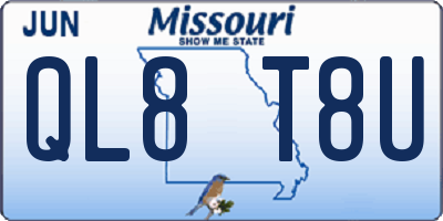 MO license plate QL8T8U