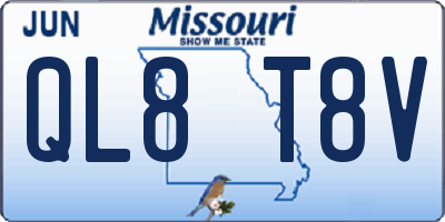 MO license plate QL8T8V