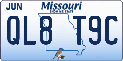 MO license plate QL8T9C