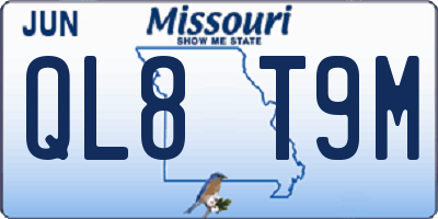 MO license plate QL8T9M