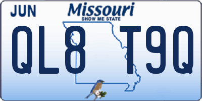 MO license plate QL8T9Q