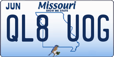 MO license plate QL8U0G