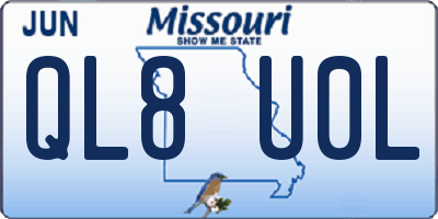 MO license plate QL8U0L