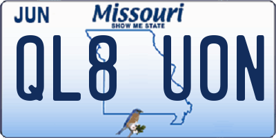 MO license plate QL8U0N