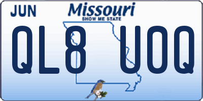 MO license plate QL8U0Q