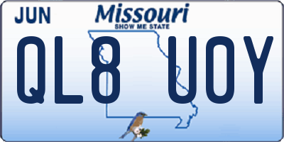 MO license plate QL8U0Y