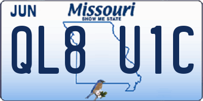 MO license plate QL8U1C