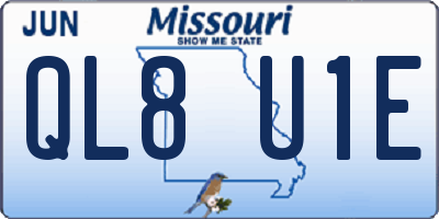 MO license plate QL8U1E