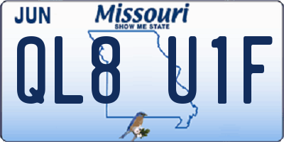 MO license plate QL8U1F