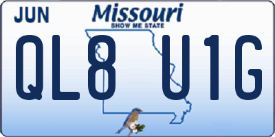 MO license plate QL8U1G