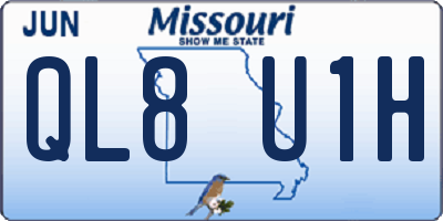 MO license plate QL8U1H