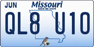 MO license plate QL8U1O