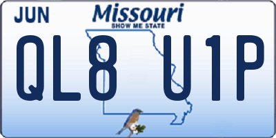 MO license plate QL8U1P