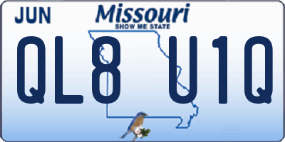 MO license plate QL8U1Q