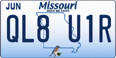 MO license plate QL8U1R