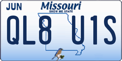 MO license plate QL8U1S