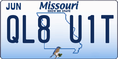 MO license plate QL8U1T