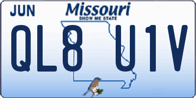 MO license plate QL8U1V