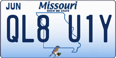 MO license plate QL8U1Y