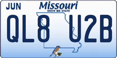 MO license plate QL8U2B