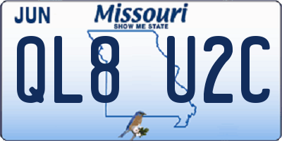 MO license plate QL8U2C