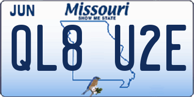 MO license plate QL8U2E