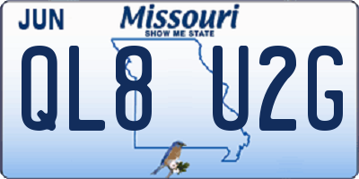 MO license plate QL8U2G