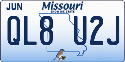 MO license plate QL8U2J