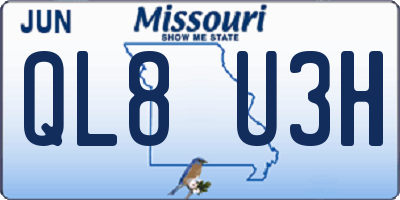 MO license plate QL8U3H