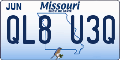 MO license plate QL8U3Q