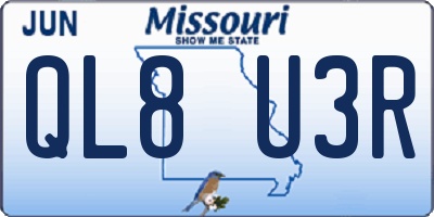 MO license plate QL8U3R