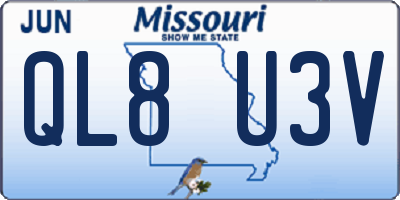 MO license plate QL8U3V