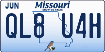 MO license plate QL8U4H