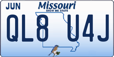 MO license plate QL8U4J