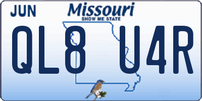 MO license plate QL8U4R