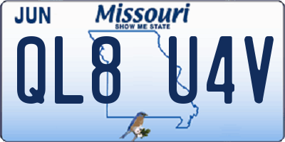 MO license plate QL8U4V