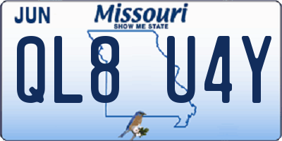 MO license plate QL8U4Y