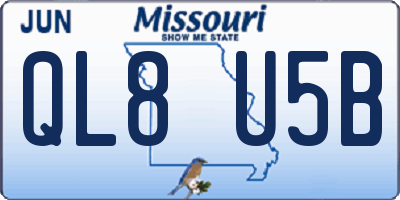 MO license plate QL8U5B