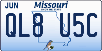 MO license plate QL8U5C