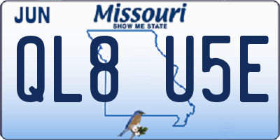 MO license plate QL8U5E