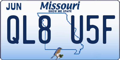 MO license plate QL8U5F