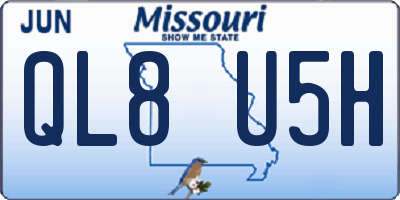 MO license plate QL8U5H