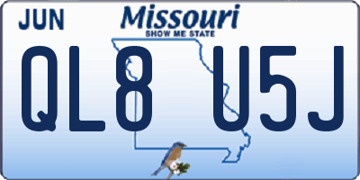 MO license plate QL8U5J