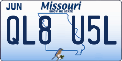 MO license plate QL8U5L