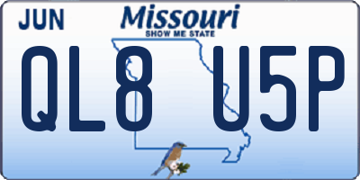 MO license plate QL8U5P