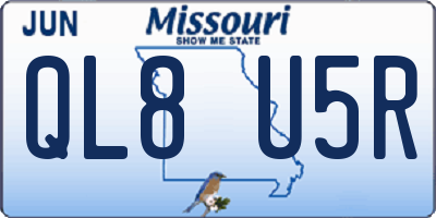 MO license plate QL8U5R
