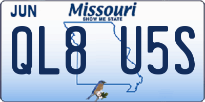 MO license plate QL8U5S